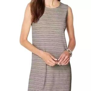 J. Jill Wearever Collection Caramel Striped Ribbed Sleeveless Tunic SZ L